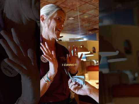Tipping a waitress her biggest tip ever